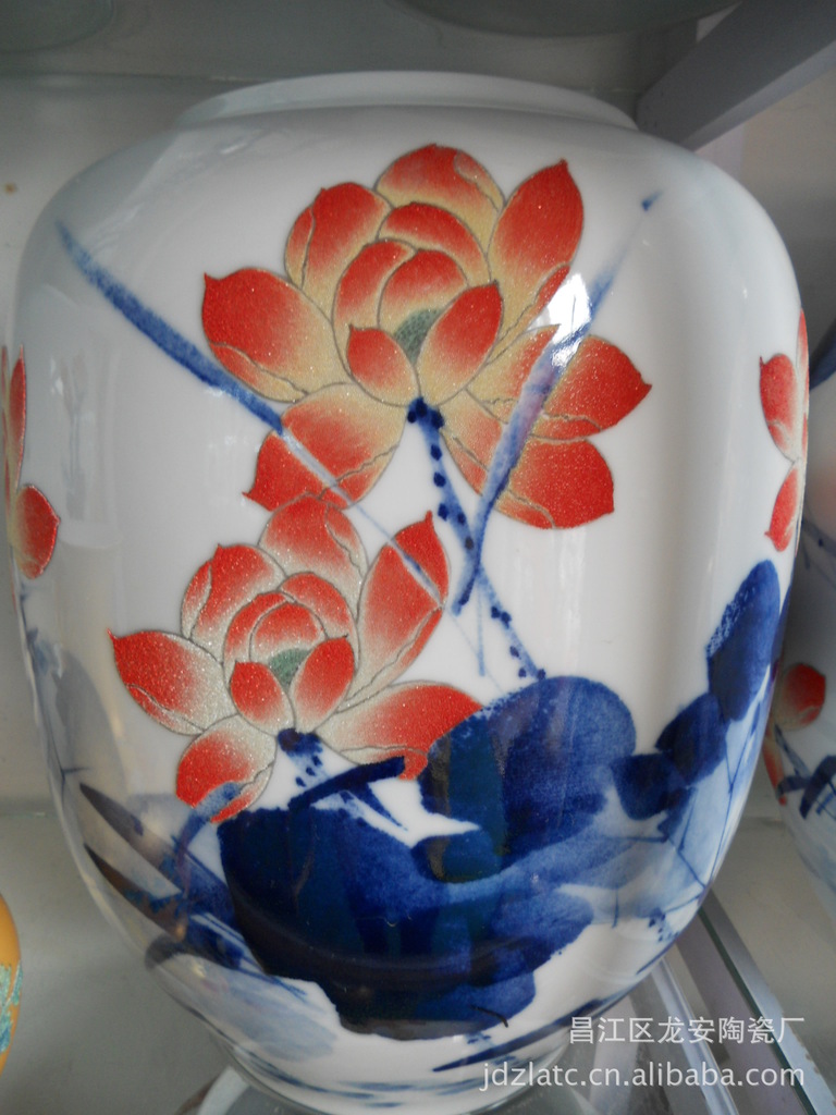 景德镇陶瓷艺术品家居装饰大师瓷釉上新彩艺术陶瓷花瓶