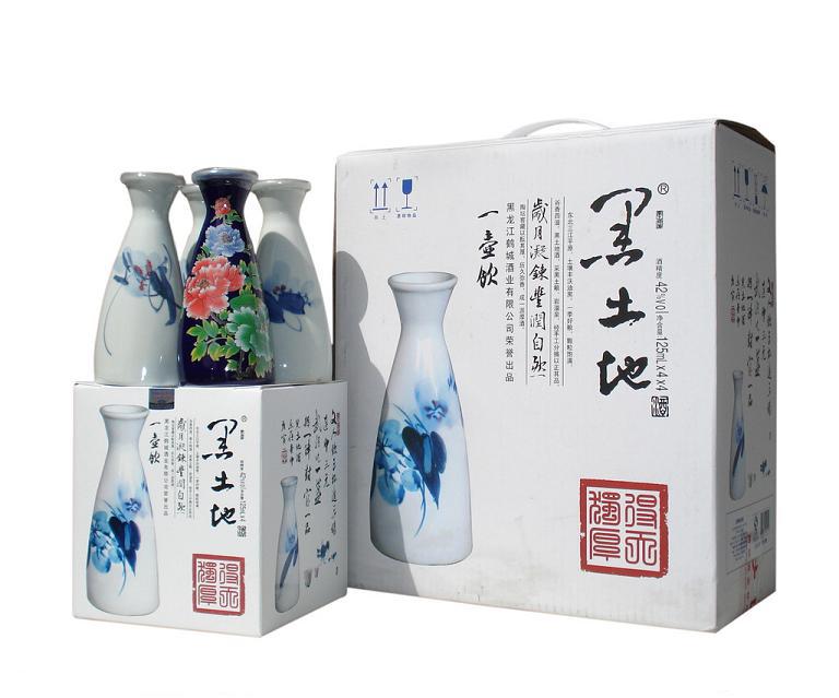 東北特產名酒 黑土地一壺飲濃香型白酒125ml*4 52度