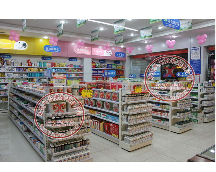 供应海王星辰药店,货架展示架,药店货架,处方柜,东莞货架