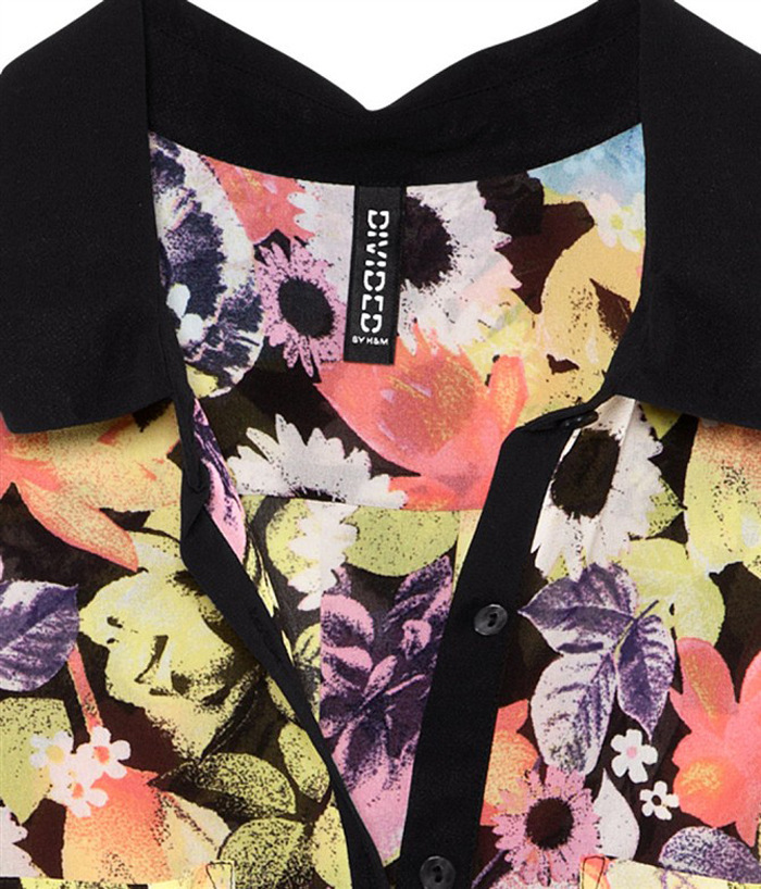 现货衬衫批发 2012秋季hm主打欧美新款大花衬衫女长袖衬衫