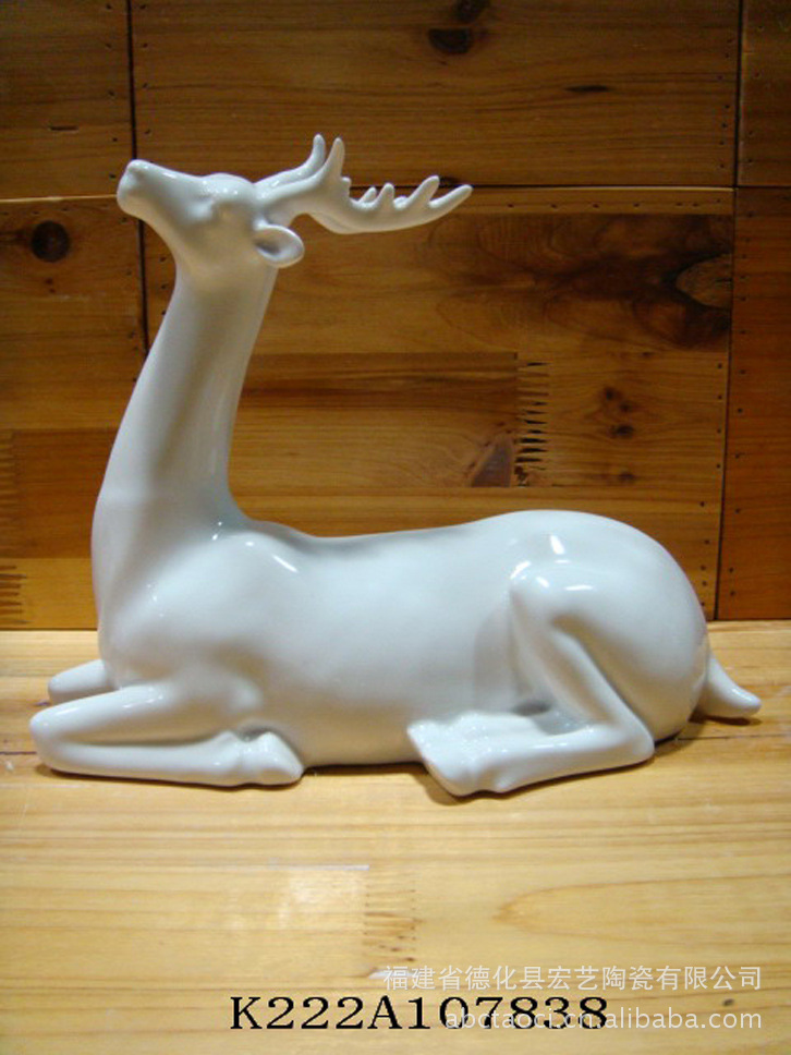 陶瓷摆件 陶瓷鹿 家居摆设用品 陶瓷工艺品 小鹿 摆件 工艺品