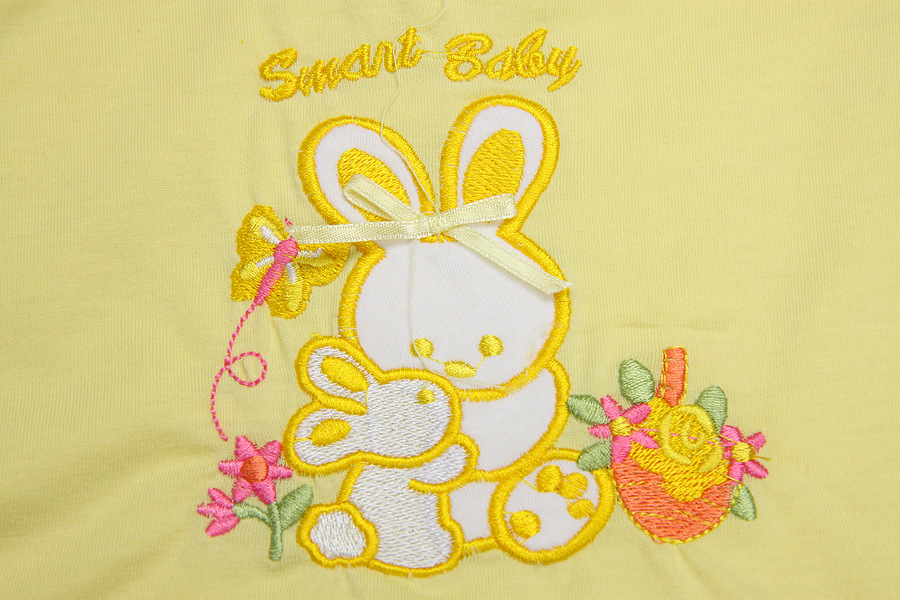 2012年花田苑可爱小兔绣花图案女童短袖套装 儿童套装