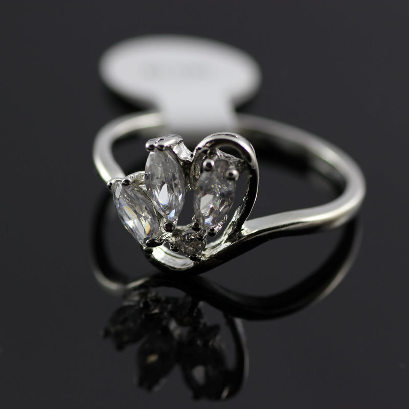 rb050 电白金 瑞钻皇冠锆石戒指 八心八箭