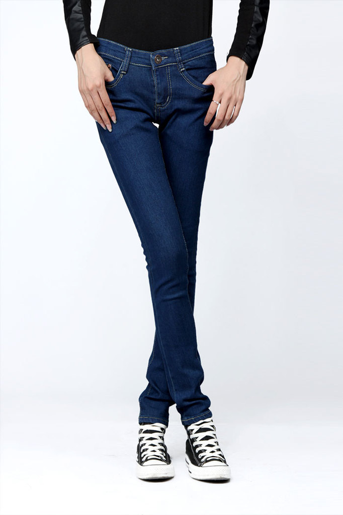 胖m牛仔裤 加大码中腰韩版小脚裤 特大码女裤 弹力 27--40