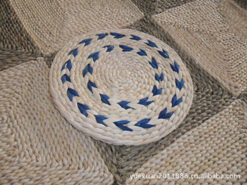 草编工艺品蒲团,地垫,瑜伽垫,草垫/手编蒲草精品圆形坐垫图片_16