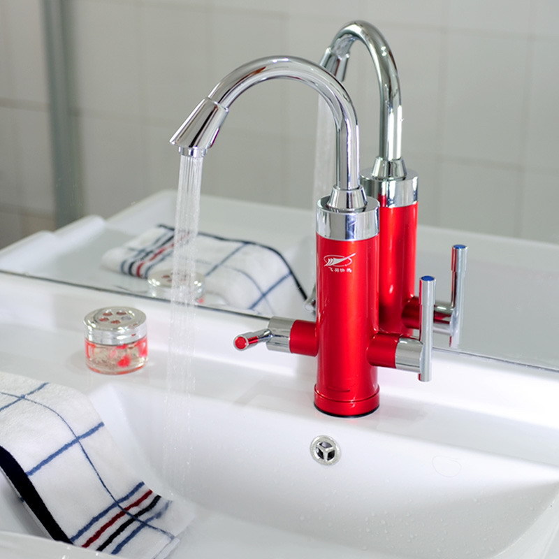 飞羽炫彩新品 电热水龙头 加热水龙头 8d11靴头小弯 下进水