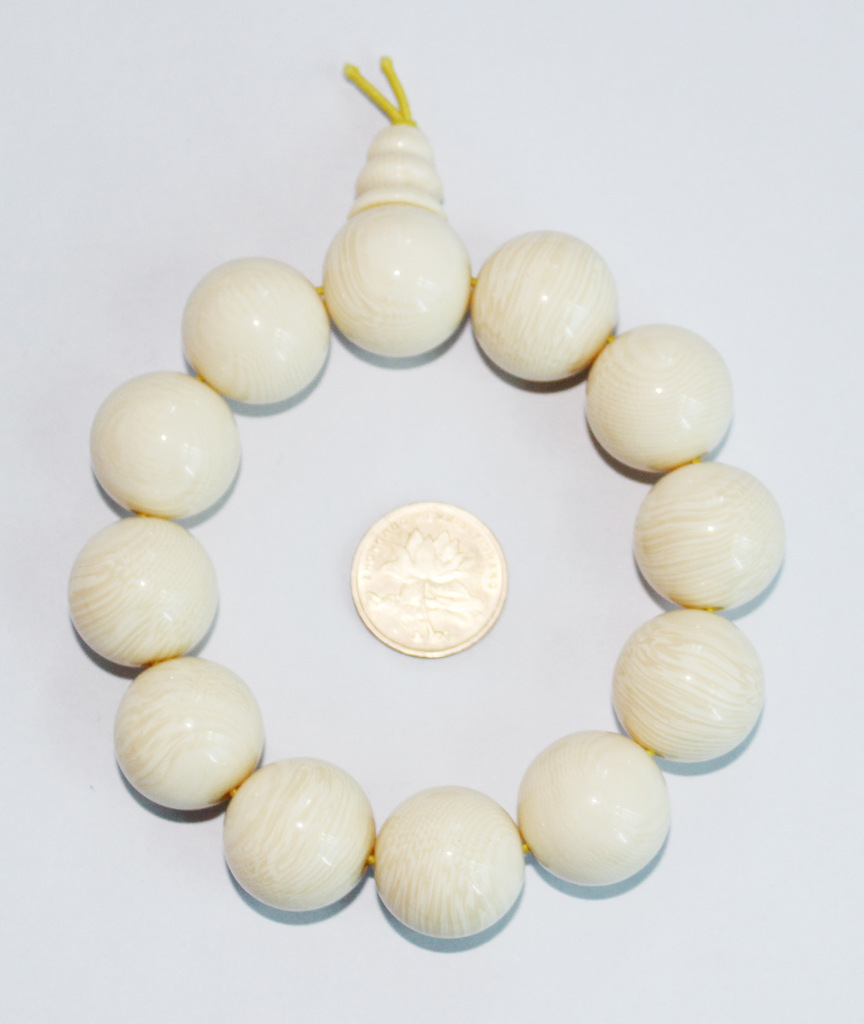 仿海象牙手链海象牙佛珠手链18mm