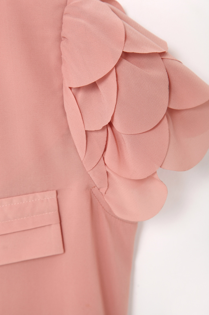 2012新款 日式流行女装 时尚ol花瓣袖雪纺衬衫