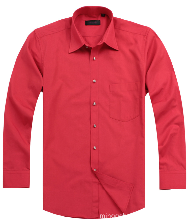 2012春款休闲长袖钻扣修身圆摆红色男士衬衫 69.00,68.00,67.00元/件