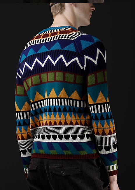 服装加工 几何图案毛衣 男款时装毛衣图片_6