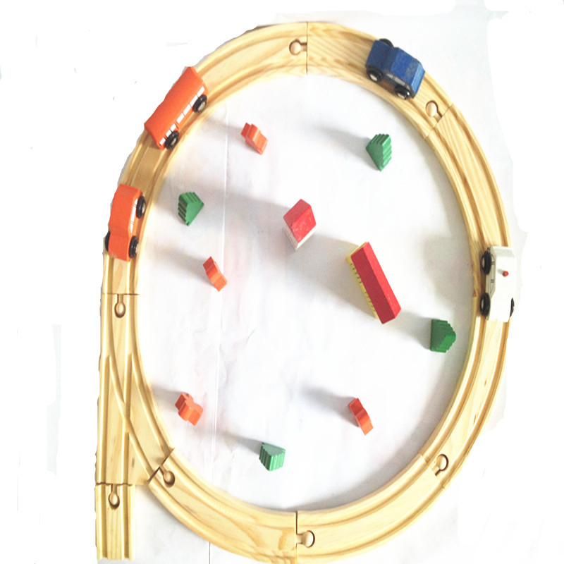 圆形轨道组合木制轨道益智玩具套装轨道