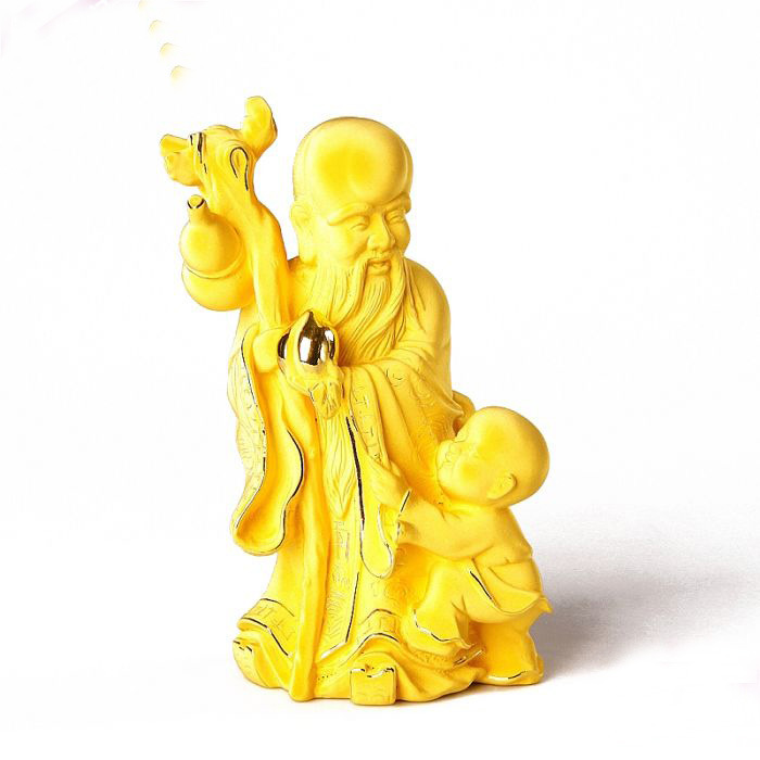 以心黄金福寿系列 小寿星 风水摆设 新居礼品 办公礼品 工艺摆设
