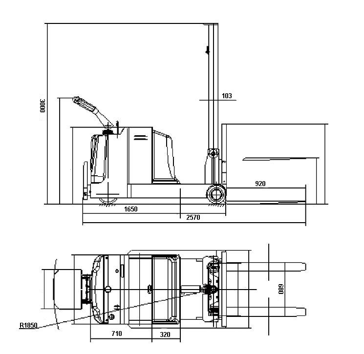 1噸3米pr-wsr平衡重式電叉車 電力叉車