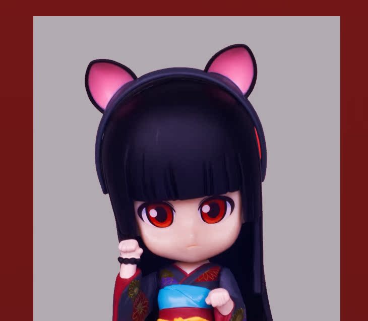 潮儿新品 正版地狱少女q版换脸手办模型 和服 阎魔爱 猫耳