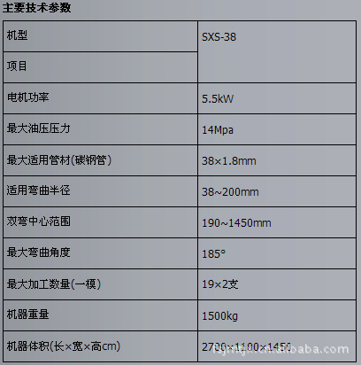sxs-38自动液压双头弯管机参数