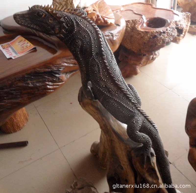 【根艺轩】称杆木根雕天然造型蜥蜴根雕动物摆件送礼品装饰