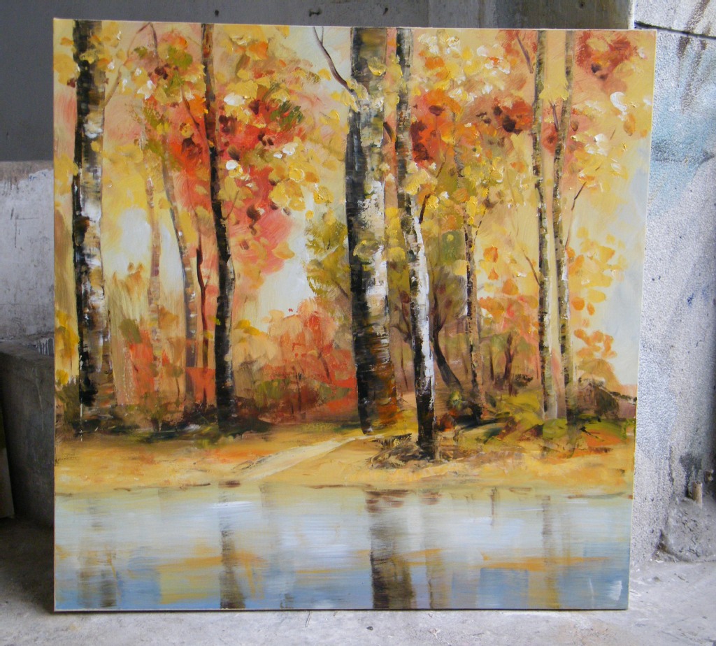 抽象风景油画 深圳大芬厂家直销 工艺画 纯手绘油画批发 一件代发