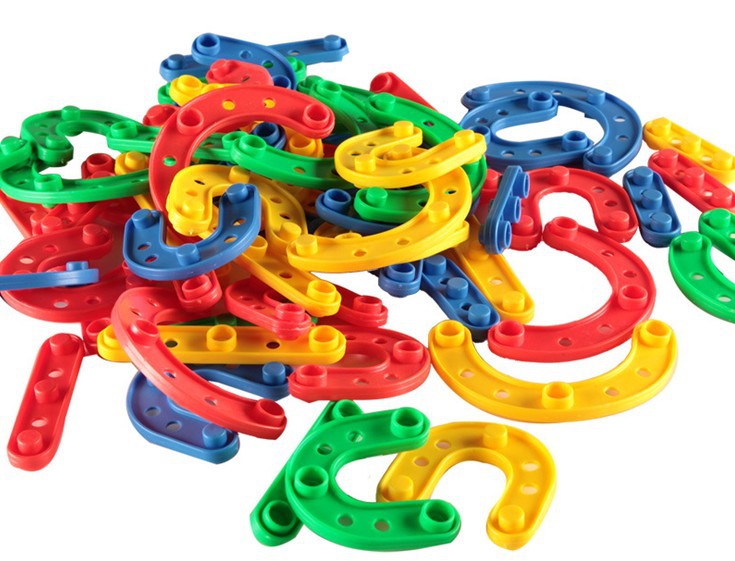 桌面玩具 塑料启明星拼搭积木 弯管拼插益智积木 花朵汽车子弹