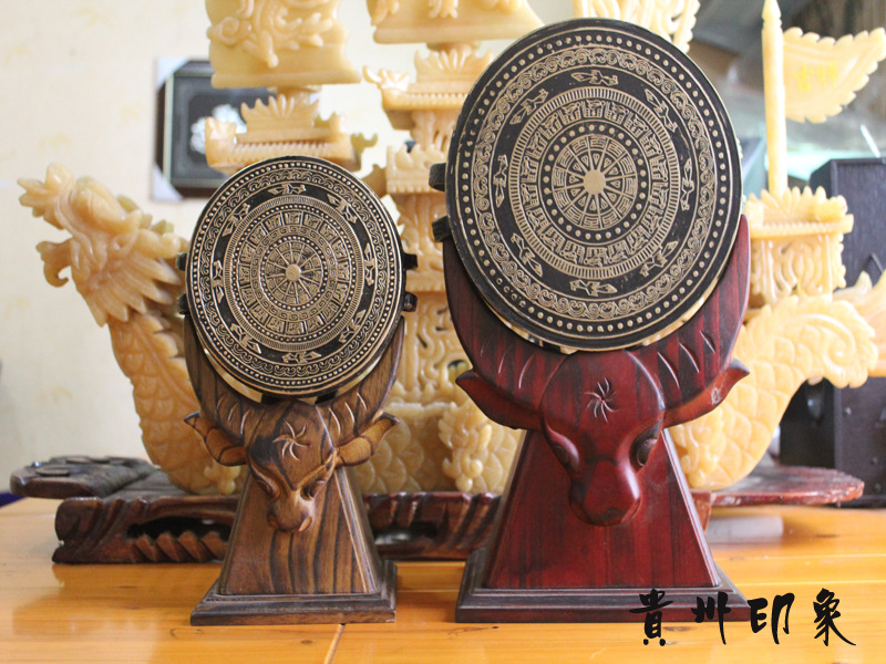 供应贵州少数民族 铜鼓美丽装饰 送礼 工艺品批发