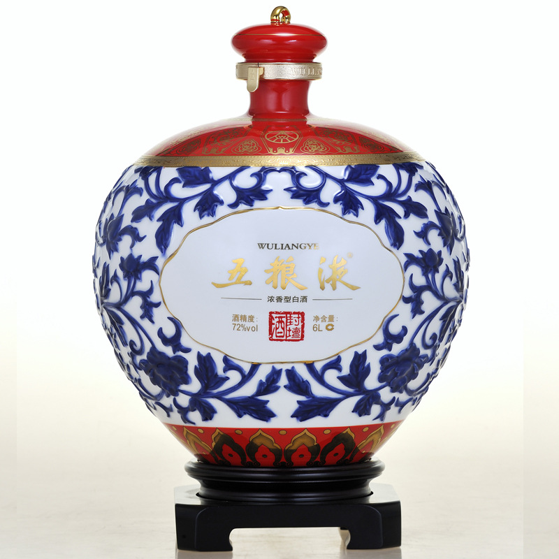 中国名酒 五粮液白酒 70度五粮液原酒封坛藏酒 6000ml 大瓶工艺酒