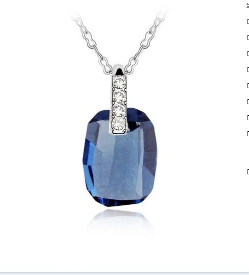 正品施华洛 皓石水晶项链 大钻石项链 水晶饰品批发 墨兰水晶