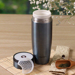 正品aladdin保温不锈钢陶瓷杯 带盖茶杯水杯子 内胆滤网 男士女士