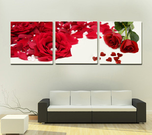 厂家直销 家庭装饰画 无框画批发 水晶画生产厂家 花卉玫瑰花