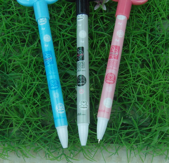 厂家直销 日韩文具 天鹅造型笔帽 按动圆珠笔