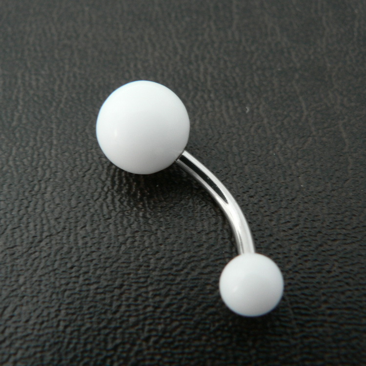 供应 热卖肚皮舞精品促销uv树脂脐环脐钉肚脐扣pa钉 白色