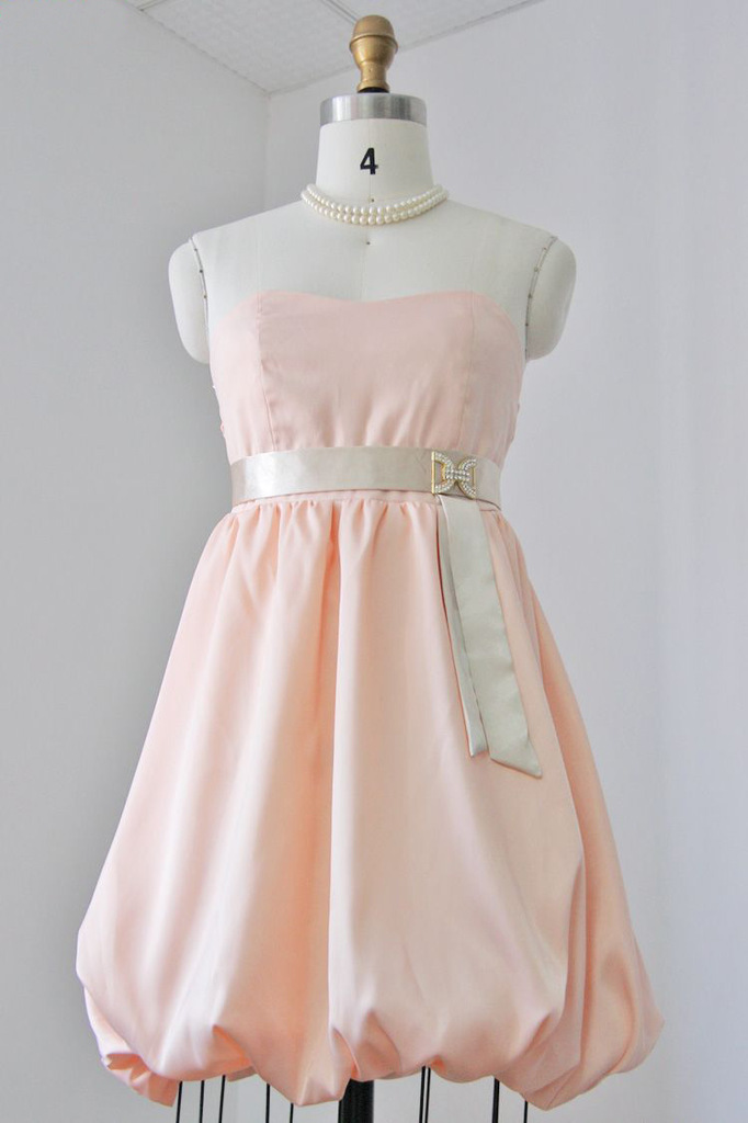 批发供应 韩版新款抹胸泡泡裙灯笼裹胸小礼服伴娘裙连衣裙子