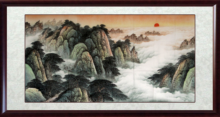 云水谣画坊纯手绘品质保证 办公室山水画国画靠山图al124