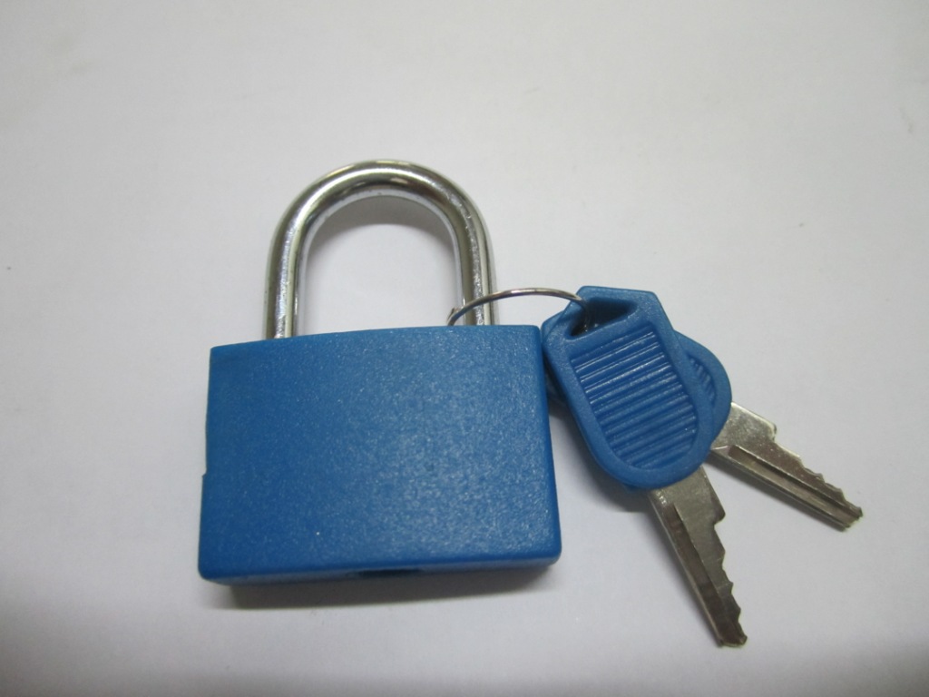 30mm超薄塑壳铜挂锁 箱包锁