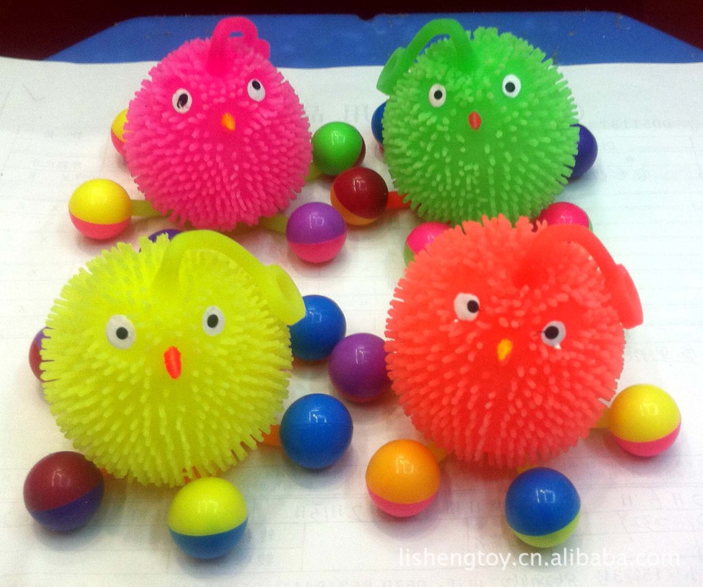 闪光三节蚂蚁.闪光毛球,充气毛球 yoyo球,tpr球