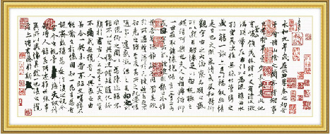 字画兰亭序100%精准印布十字绣批发金度100%挂画正品厂家直销批发