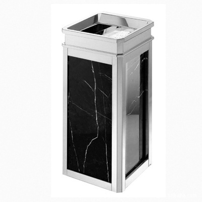 酒店大堂垃圾桶宾馆商场大厅不锈钢加厚果皮箱方水晶烟灰桶
