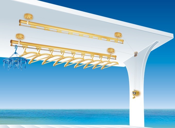 恋伊牌晾衣架/航空铝自动晾衣架/阳台升降手摇晒衣架/ly992-2.