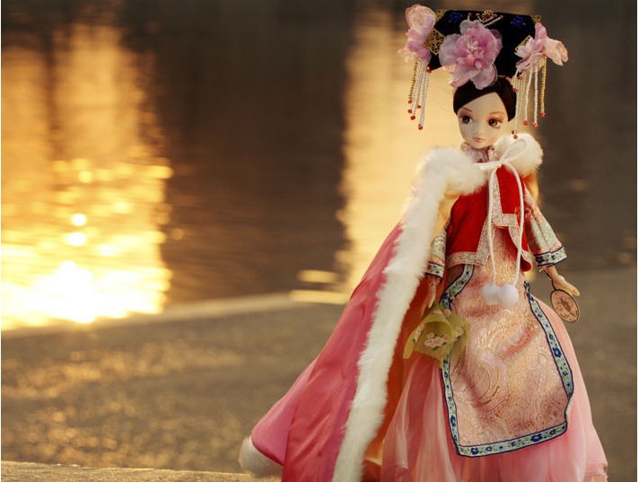 中国芭比 可儿娃娃9036-中国清朝公主 明珠格格(送支架)