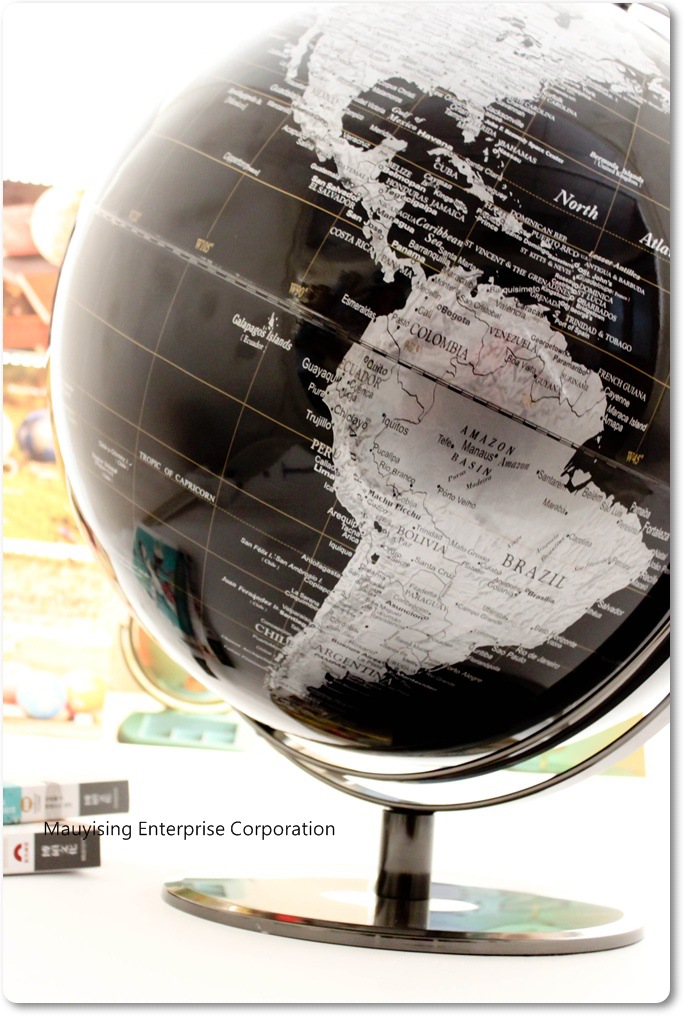 【fun地球】17寸(42cm)时尚黑360度全圆铁质地球仪(英文版)