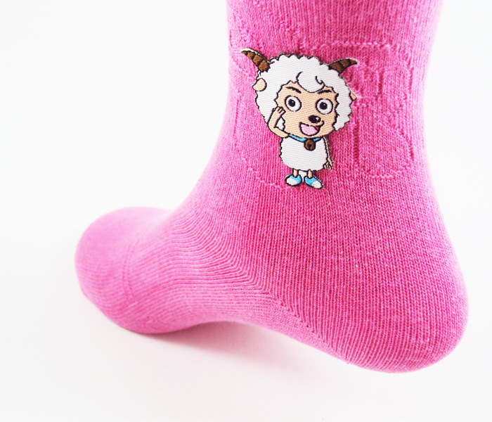 新款喜羊羊与灰太狼童袜 秋冬厚棉对目单色袜子 正品批发c4787