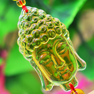 hw206 佛头保平安琉璃玻璃车载汽车挂件挂饰用饰品