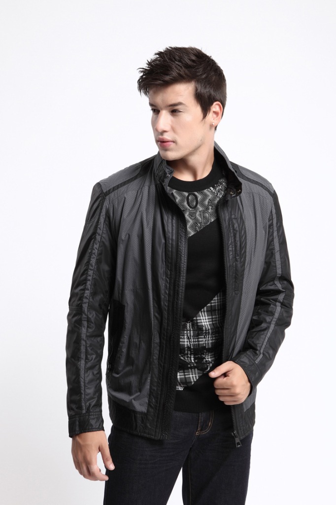 正品海澜之家休闲夹克男士韩版立领外套秋季男装夹克衫外套上衣男