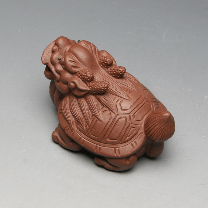 紫砂杂件/宜兴紫砂茶宠/紫砂摆件茶玩/紫砂雕塑 龟龙