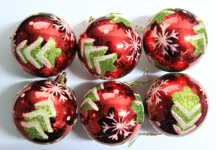 供应圣诞礼品挂件 圣诞电镀球 手工彩绘球