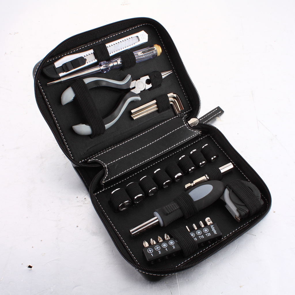 27件套高档pu工具包组套,家用修理工具套装礼品促销套装