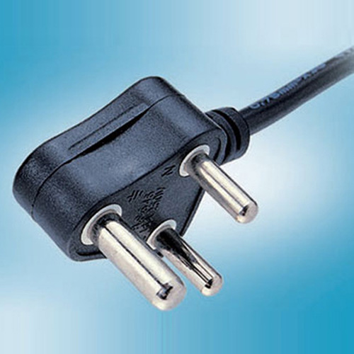 强力ql-331南非小三圆插头 三芯认证电源线插头加工定制 pvc材料