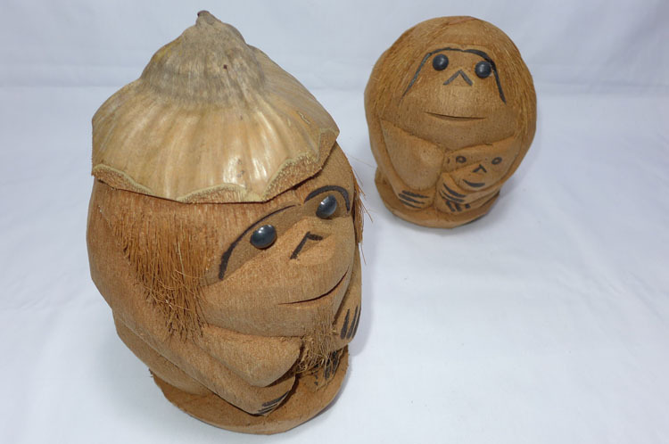 椰雕工艺品/民族特色手工艺品批发 椰壳工艺品/海南特产/椰雕猴头图片