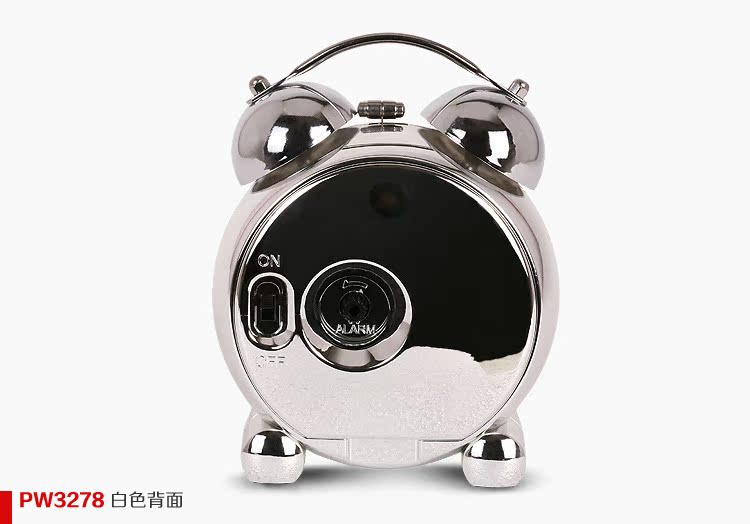 power霸王钟表pw3278静音扫秒闹钟闹表工艺创意艺术闹铃石英钟
