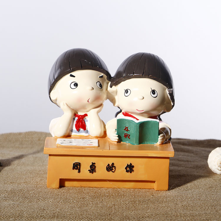 树脂创意工艺品 学生时代同桌的你 书桌装饰摆件 毕业礼物 sf713