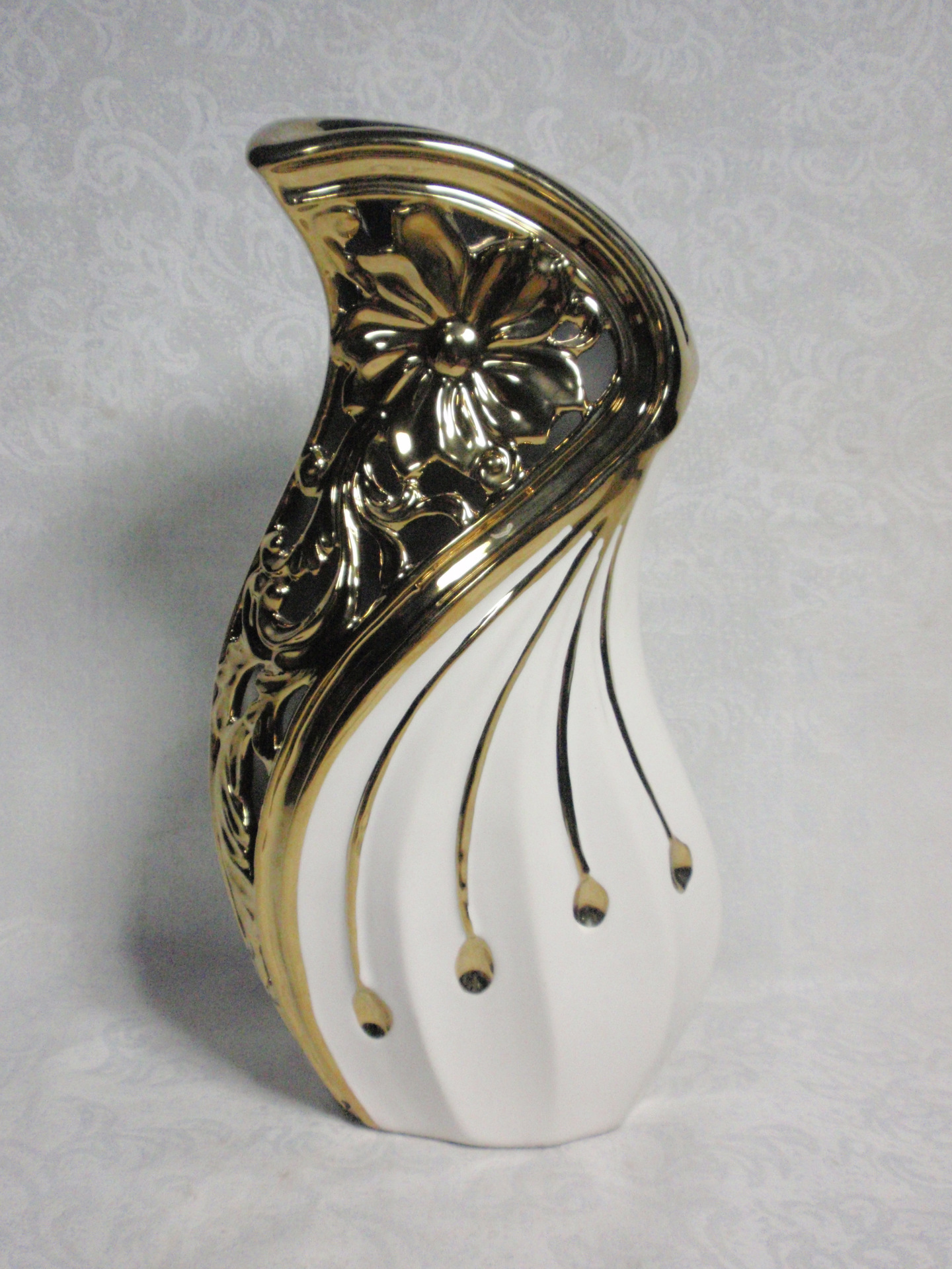 现代釉陶 创意陶瓷 花瓶摆设 家居白瓷 单色釉瓷 电镀陶瓷花瓶