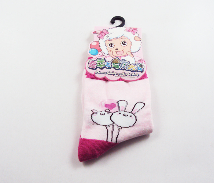 新款喜羊羊与灰太狼童袜 秋冬厚棉精梳棉对目袜 正品批发l4823-「袜子